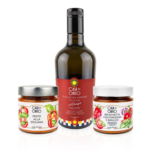 Buona Cena – Sizilianisches Geschenkset mit INTENSO Olivenöl, Pesto und Bruschetta – Bild 1