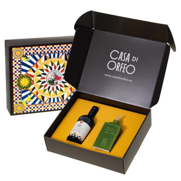 Italienisches Geschenk – natives Olivenöl extra (EVO) + Oliera Lattina Verde 300 ml