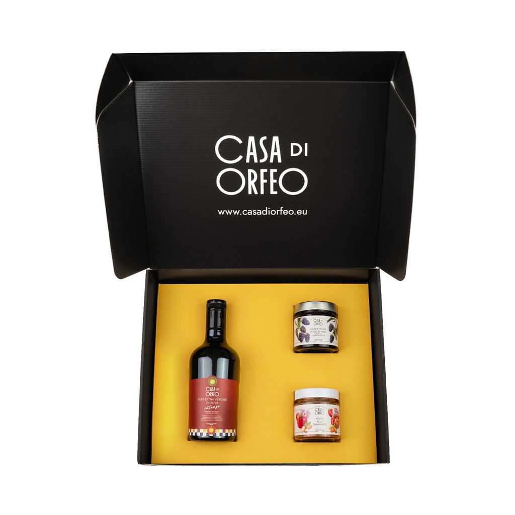 Dolce e Salato – Sizilianisches Geschenkset mit INTENSO Olivenöl, Pesto und Maulbeerkonfitüre – Bild 3