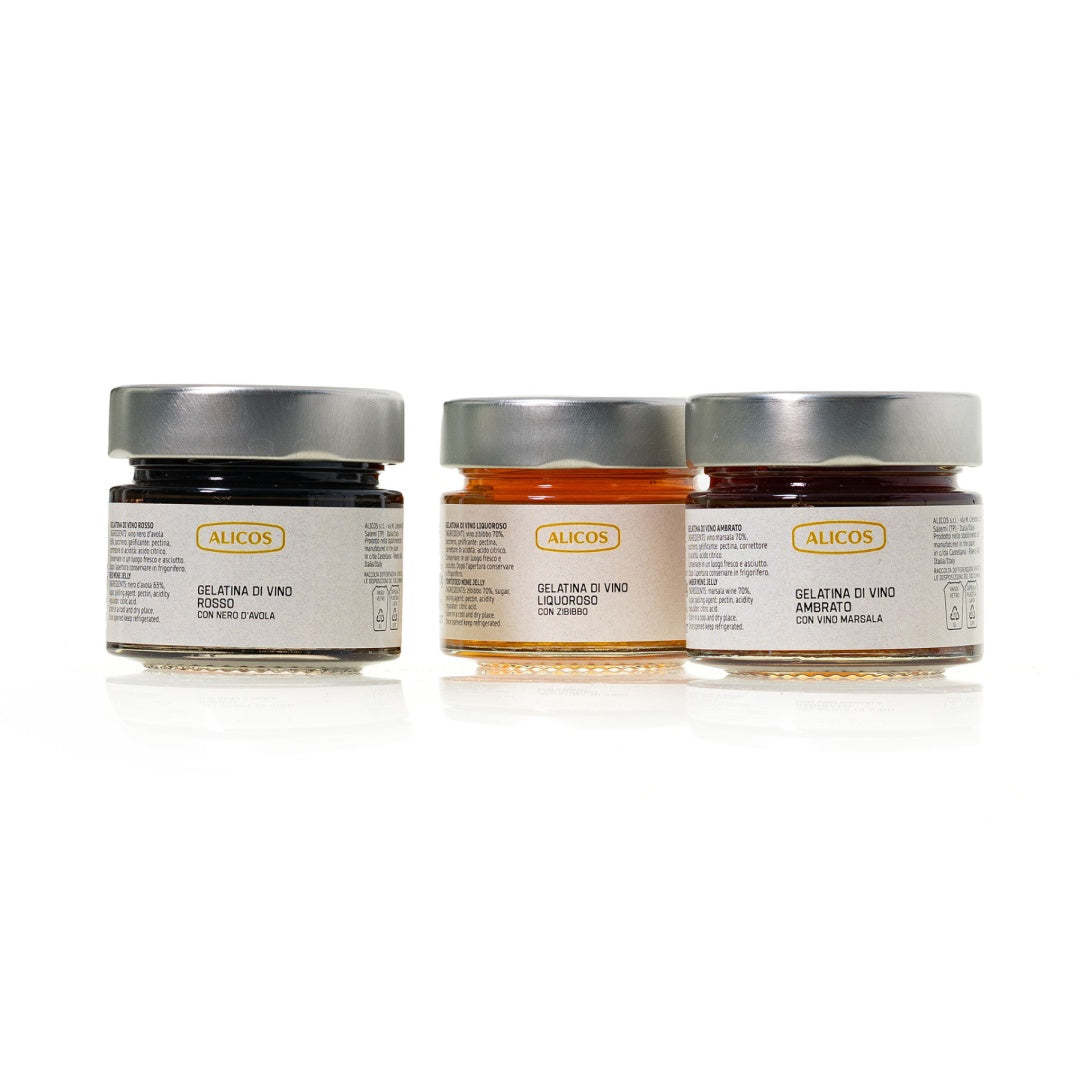Set – Weingelees aus den Rotweinen Nero d’Avola, Ambrato und Zibibbo 3 × 110 g