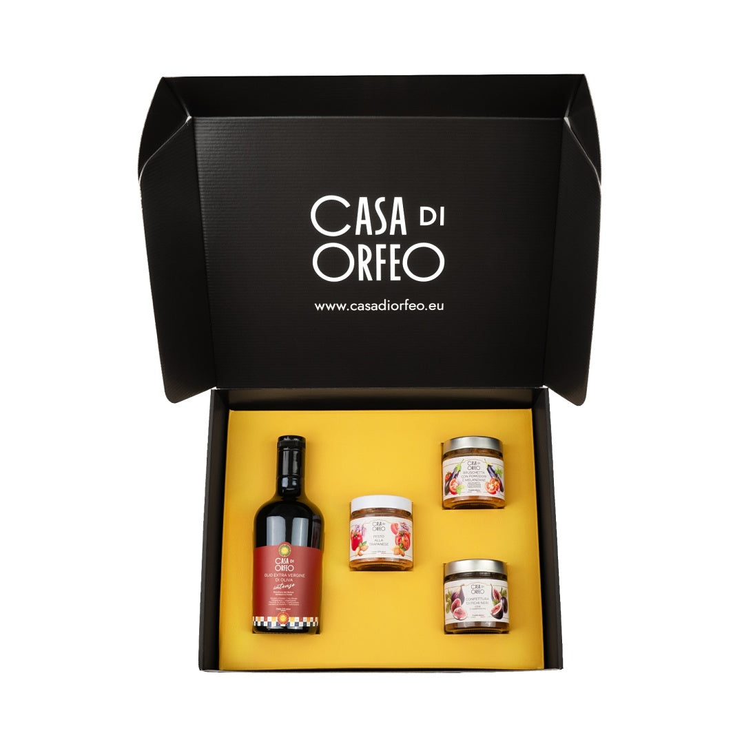Süßes und herzhaftes Sizilien – Geschenkset mit INTENSO Olivenöl, Konfitüre, Bruschetta und Pesto – Bild 3